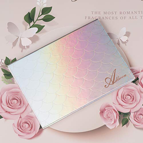 Allwon Magnetic Makeup Palette - Mermaid Silver with Mirror & 30 Stickers