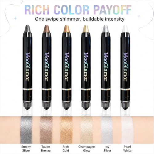 6-Pc Double-End Eyeshadow Stick Set, Waterproof & Blendable
