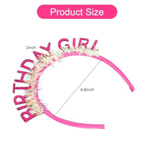 Birthday Girl Glitter Tiara Headband with Laser Strips