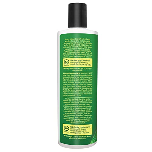 Desert Essence Conditioner for Hair - Tea Tree & Eucalyptus Oil for Scalp Treatment - Reduces Hair Breakage & Flaking - Peppermint - Murumuru Butter - 12.7 Fl Ounce