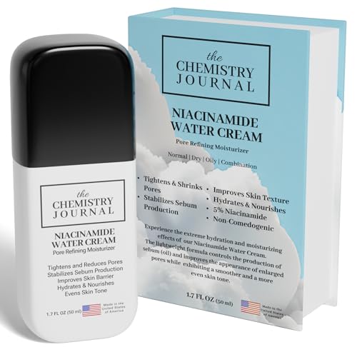 Niacinamide Water Cream - Pore Refining Face Moisturizer, Oil Control, Ultimate Hydration, Lightweight Cream, Radiant/Even Complexion. Made in the United States of America.
