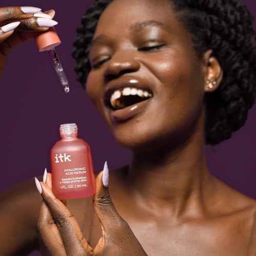 ITK Hyaluronic Acid Serum with Niacinamide & Squalane - Hydration & Plumping Anti-Aging Serum For Face - Deep Moisture Hydrating Face Serum For Sensitive + Dry Skin - Vegan + Cruelty Free, 1 Fl Oz