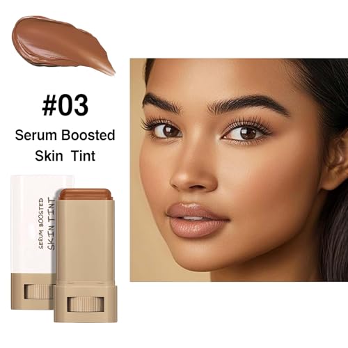 2 Pcs Beauty Balm Serum Boosted Skin Tint, Hydrating Concealer Stick, Lightweight Solid Tinted, Moisturizer Contour Stick Foundation for Women, Natural & Flawless Finish£¨#3£©
