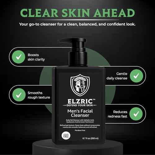 Men¡¯s Facial Cleanser ? Deep Cleansing & Hydrating Face Wash for Oily, Dry & Sensitive Skin ? Exfoliating Daily Cleanser with Salicylic Acid, Green Tea & Amino Acids ? 6.7 oz