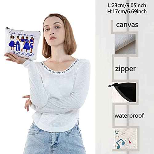 WZMPA Sorority Zeta Cosmetic Makeup Bag Finer Women Gift God Says You Are Sorority Makeup Zipper Pouch Bag Zeta Paraphernalia (God Says Zeta)