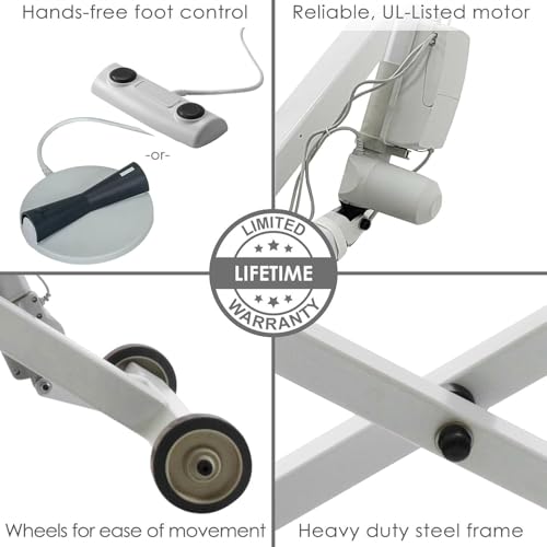 EarthLite Ellora Electric Lift Massage Table 32x73 Vanilla Crème with Manual Tilt - USA Made