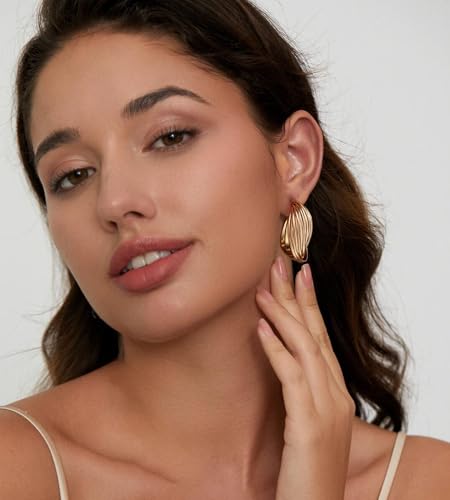 Gold Hoop Earrings Set 18 Pairs Hypoallergenic Women