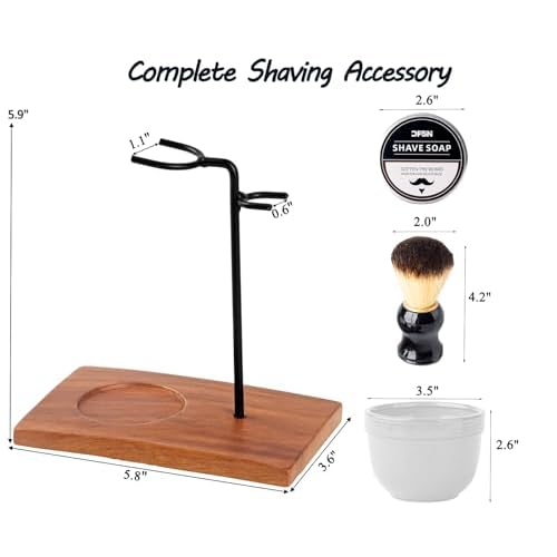 Safety Razor Shave Kit Mens Shaving Kit For Men Black Safety Razor Stand With Shave Brush Shaving Bowl Shaving Soap Set