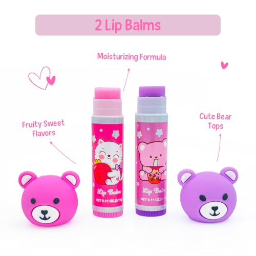 Hot Focus Kawaii Bears Flavored Lip Gloss Set for Kids