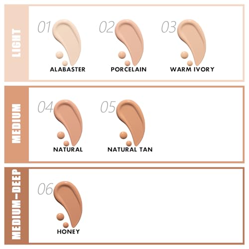 FOCALLURE Liquid Foundation - Full Coverage, Waterproof, SPF 15