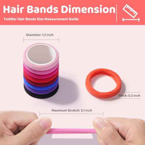 150PCS Hair Ties, IKOCO Cotton Small Hair Ties for Little Girls, Baby and Kids, Colorful Seamless Ponytail Holders