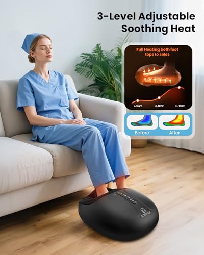 COMFIER Large Shiatsu Foot Massager with Heat for Pain Relief