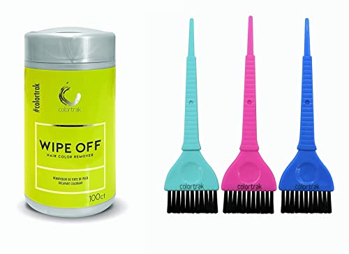 Colortrak Hair Color Remover Wipes (100) & Brush Set