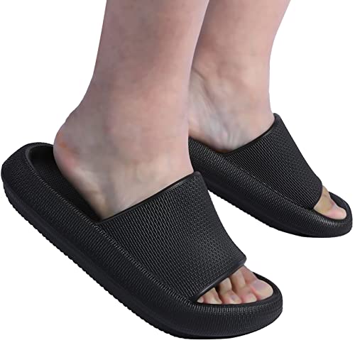 HJORZMM Cloud Slides for Women and Men, Super Soft Comfy Cloud Slides, Non-Slip Quick Drying Thick Sole Cloud Slippers, Shower, Massage, Beach, Indoor and Outdoor Cloud Slippers