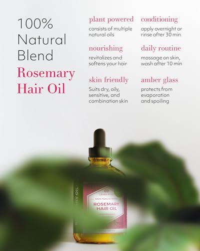 Organic Rosemary Hair Growth Oil for Thicker, Fuller Hair - 2 oz
