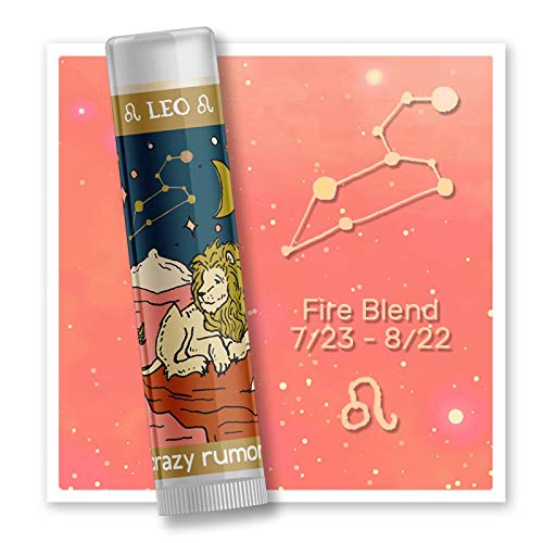 Crazy Rumors Leo Zodiac All Natural, Plant Based Lip Balm to Moisturize and Nourish your Lips - Fire Blend (Sweet Orange, Fresh Berry, Aromatic Spice)