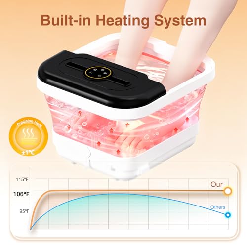Heated Foot Soaking Tub Massager with Remote Control & Timer
