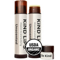 Kind Lips Unscented Organic Lip Balm Fragrance Free Unflavored Natural Moisturizing Lip Care 2 Pack