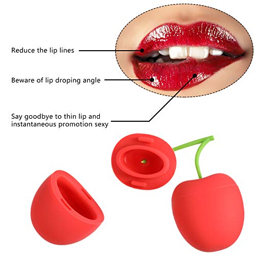Maitys Lip Plumper Tool - 2 Pc Cherry Silicone Lip Enhancer