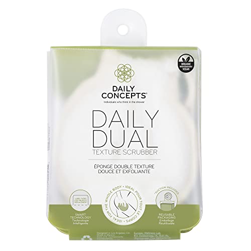 Daily Dual Texture Scrubber - Daily Concepts - Regular texture where you need more exfoliation and soft texture for the more gentle parts of your body