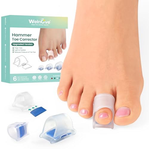 Welnove Hammertoe Corrector - 6 Pack Toe Splints for Pain Relief