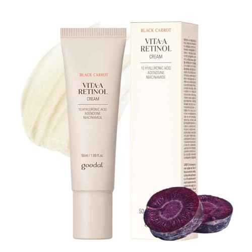 GOODAL Black Carrot Retinol Cream 1.69 fl.oz (50ml) ? Beginner Friendly Korean Skin Care Moisturizer with Retinol, Niacinamide, Pore minimizer ? 48H Lasting Hydration, Anti-Aging, Daily Cream