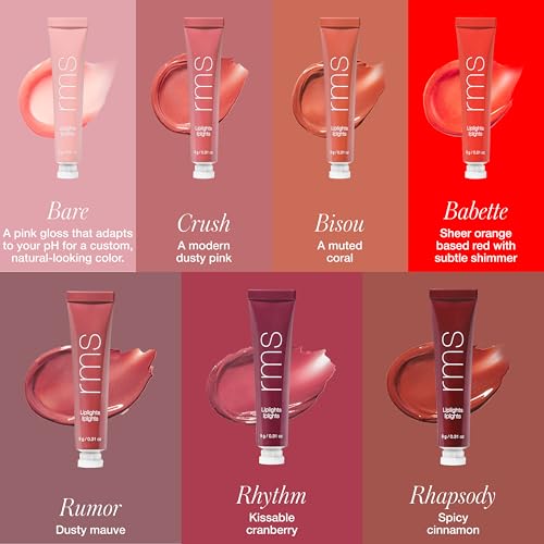 RMS Beauty Liplights Cream Lip Gloss - Hydrating Tinted Balm 0.3 oz