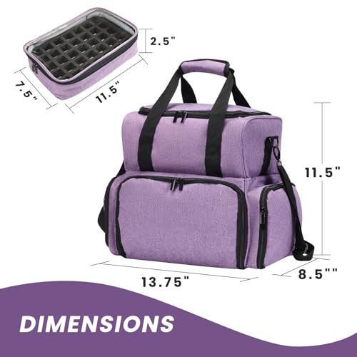 SANDARK Nail Case Holds 70 Bottles (15ml/0.5fl.oz) & Accessories, Purple