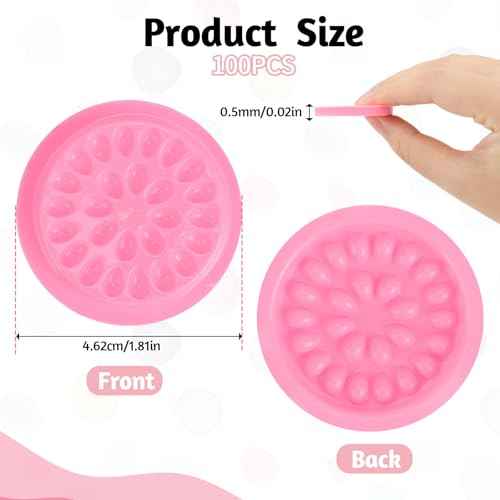 100 Pcs False Eyelash Glue Holders, Lash Trays, Disposable Lash Pads for Eyelash Extensions