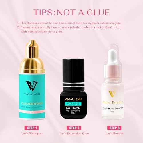 VAVALASH Lash Bonder for Eyelash Extensions Super Lash Bonder for Lash Extensions Glue Accelerator Increase Lash Retention Accelerate Drying Time Water Oil Proof Professional Eyelash Supplies(15ml)