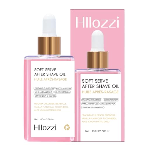 After Shave Oil Women for Ingrown Hair and Razor Burns, Razor Bumps Stopper Soothing & Hydrating Post Shave Oil, Fast Absorption, Sensitive Skin Safe, 100ml, Strawberry and Vanilla