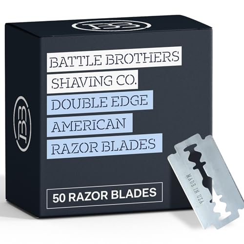 Battle Brothers Made in USA Double Edge Razor Blades 50-Pack - Fits All Safety Razors