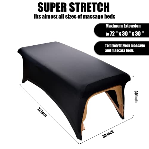 Platonee Stretch Lash Bed Cover - Elastic Massage Table Sheet (Black)