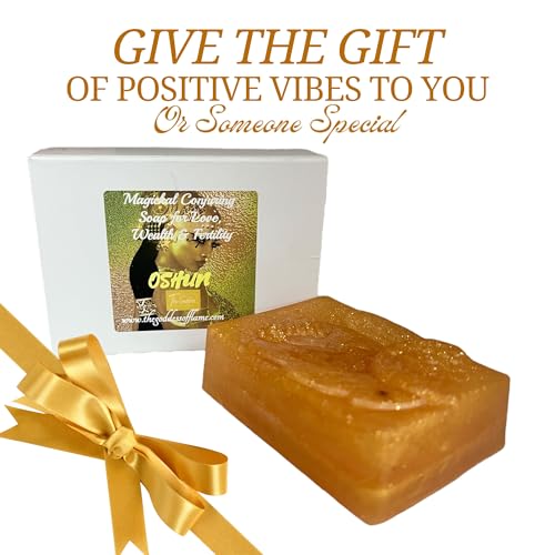 Oshun Spiritual Magickal Soap Bar for Love, Wealth, Fertility and Marriage| Vegan Glycerin Soap | Abundance, Peace & Good Fortune Rituals | Wiccan Pagan Hoodoo Magick