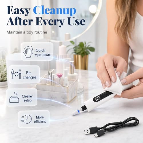 BYXIWA Electric Nail Polisher with Adjustable Speed Nail Drill – Portable Manicure & Pedicure Kit (Variation 1)