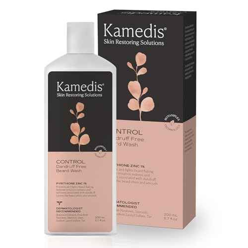 KAMEDIS Beard Wash - 6.7 Oz, Dandruff & Flake Free Ultimate Men's Shampoo, Contains Pyrithione Zinc & Salicylic Acid, Alleviates Itching & Irritation
