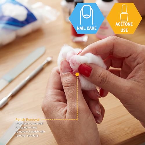 MED PRIDE 100% Pure Cotton Balls - Ultra Soft & Absorbent, 300 Ct