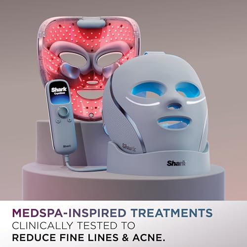 Shark CryoGlow LED Face Mask with Under-Eye Cooling, Blue Frost