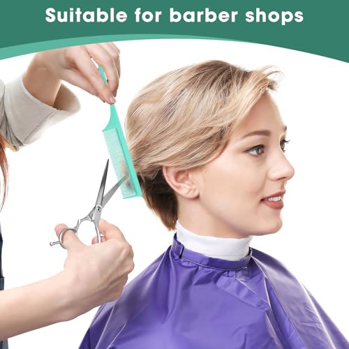 Green and Black 2-Pack Carbon Fiber Rat Tail Combs for Precise Hair Styling