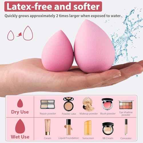 Makeup Brush Set, 42Pcs Makeup Tool Set Premium Synthetic Foundation Powder Concealers Eye Shadows Blush Makeup Brushes Kit with Makeup Sponge, Powder Puffs for Beginner & Professional