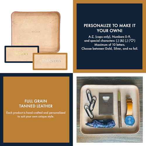 Molded Leather Valet Tray ? 100% Full Grain Vegetable Tanned Leather - Catchall Tray - Handmade in USA - EDC Organizer for Desk, Nightstand, or Dresser ? Gift for Him or Her By Northwind