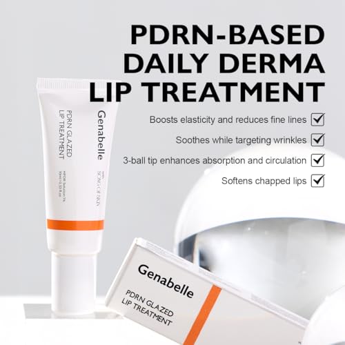 Genabelle PDRN Glazed Lip Treatment ? Hydrating & Plumping Lip Balm with PDRN & Peptides for Soft, Glossy Lips ? Intensive Lip Repair & Moisture Lock- 0.33 fl oz