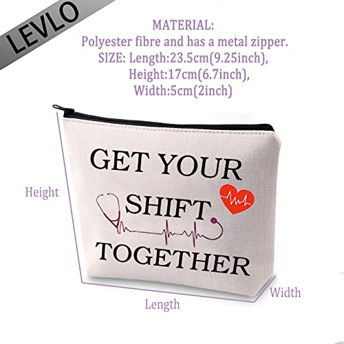 LEVLO ICU Nurse Gifts Get Your Shift Together Makeup Bags Nursing Gifts (Get Your Shift Together)