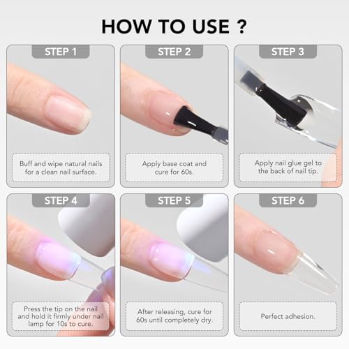 GAOY Clear Nail Glue Gel for Acrylic Tips & Press-On Nails - 16ml
