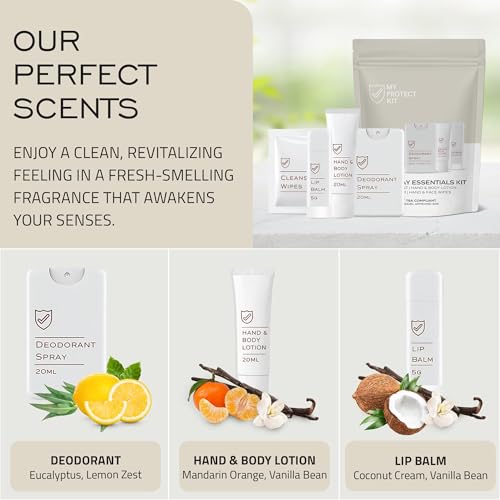 Travel Hygiene Kit - 8-Piece Personal Care Set with Wipes & Deodorant