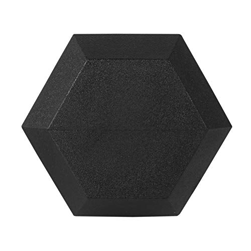 Signature Fitness Rubber Encased Hex Dumbbell, Black