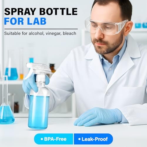 DIYSELF 2 Pack 16.9 oz (500 ml) Clear Spray Bottles - Heavy-Duty, Adjustable Nozzle