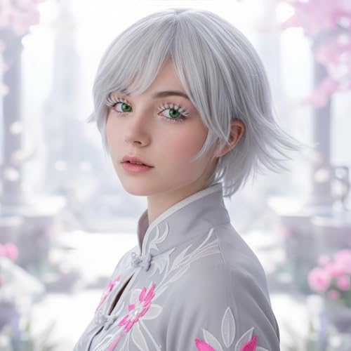 White Anime False Eyelashes - 2 Pairs Fluffy Lashes