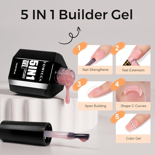 Pink Builder Gel for Nails - 5 in 1 UV Gel Polish & Nail Extension