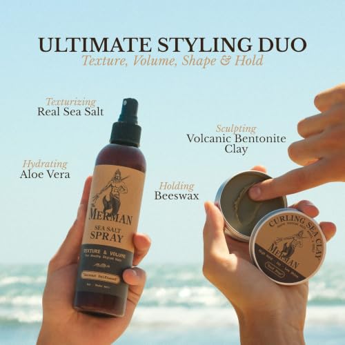 Sea Salt Spray & Curling Clay Bundle – All-Day Hold